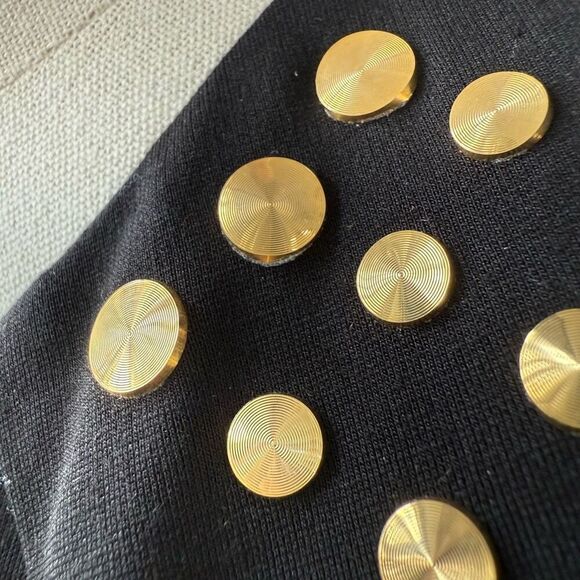 Cache Gold Stud Sheath Dress Long Sleeve LBD Dress 6 - Picture 5 of 8